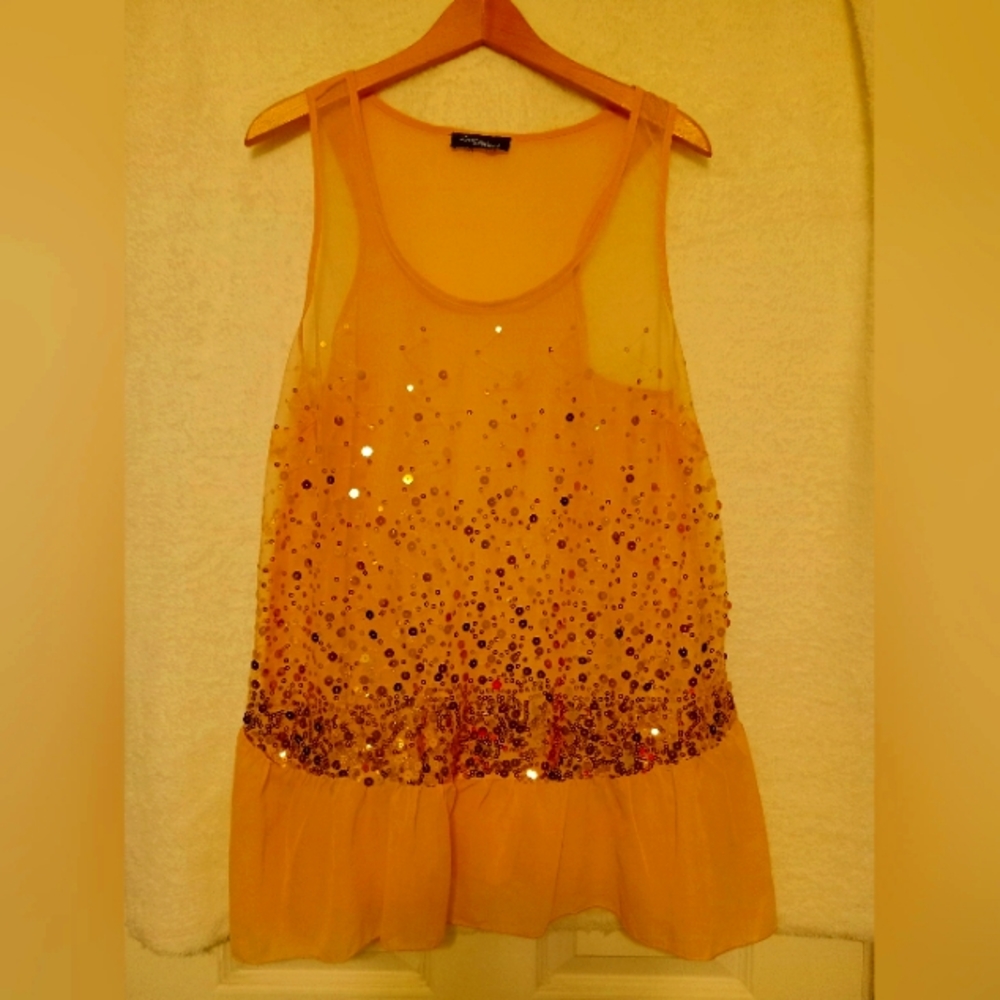 Sleeveless song Pink with sequined